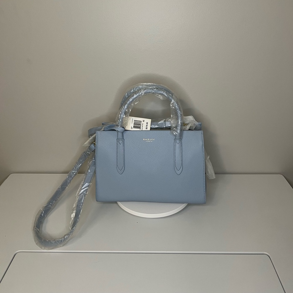 NWT Radley London Arlington Court Satchel in Light Pastel Blue